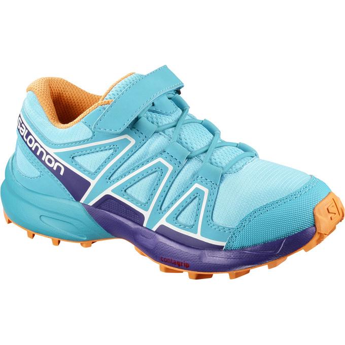 Salomon Singapore Kids Trail Running Shoes - SPEEDCROSS BUNGEE K Light Turquoise | 71086-WPNS